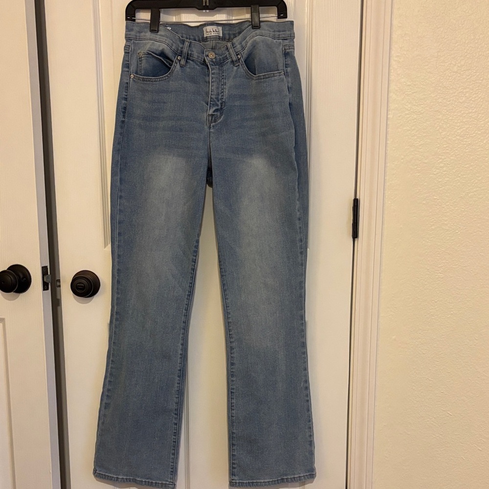 Classic Light Blue High-Rise Flared Jeans